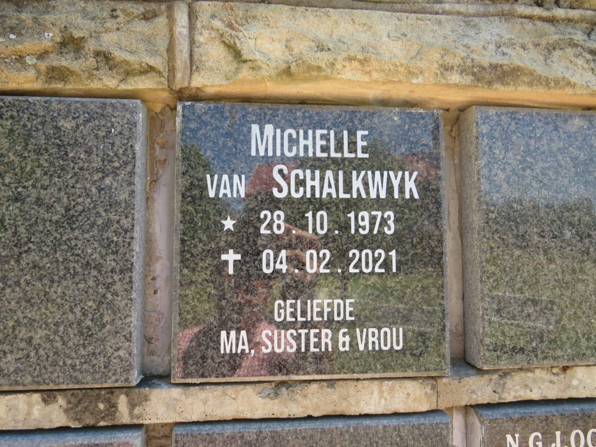 SCHALKWYK Michelle, van 1973-2021