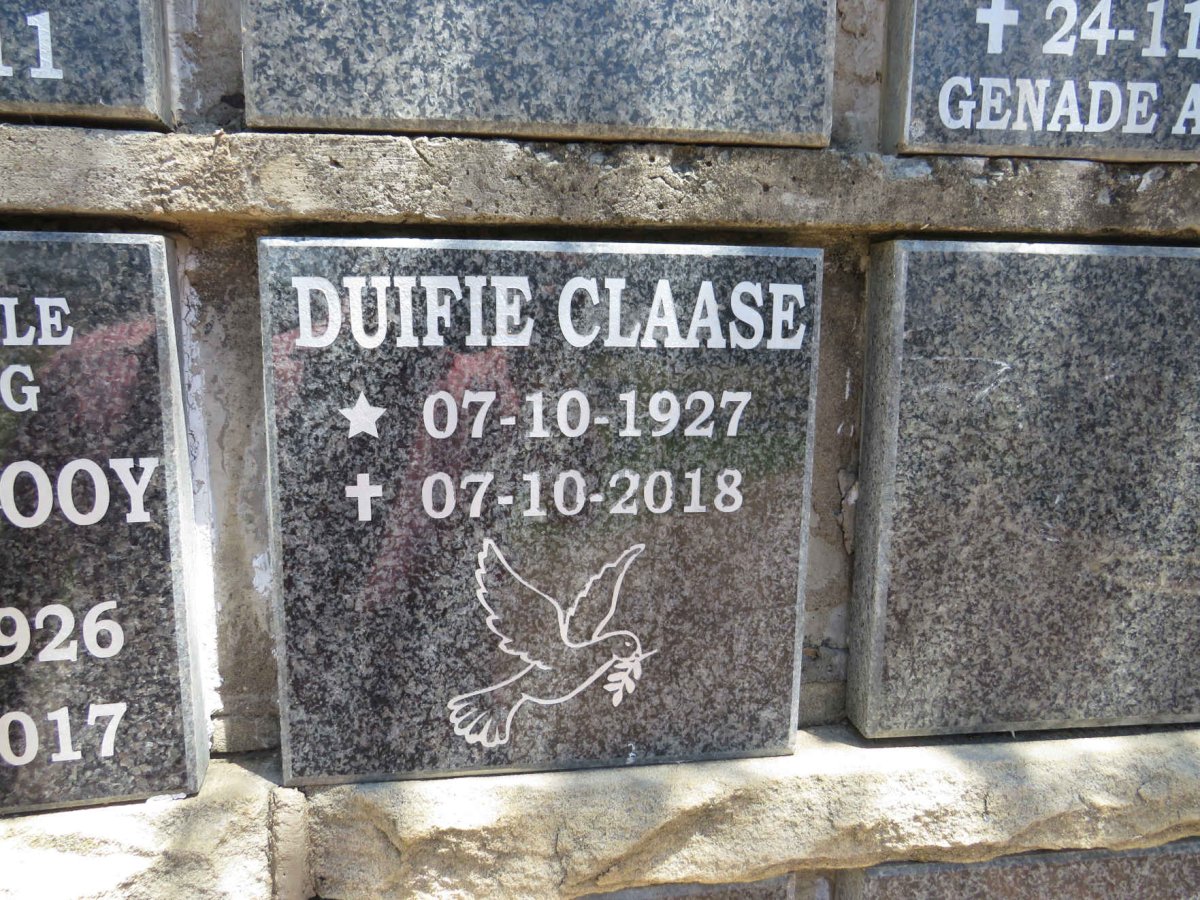 CLAASE Duifie 1927-2018