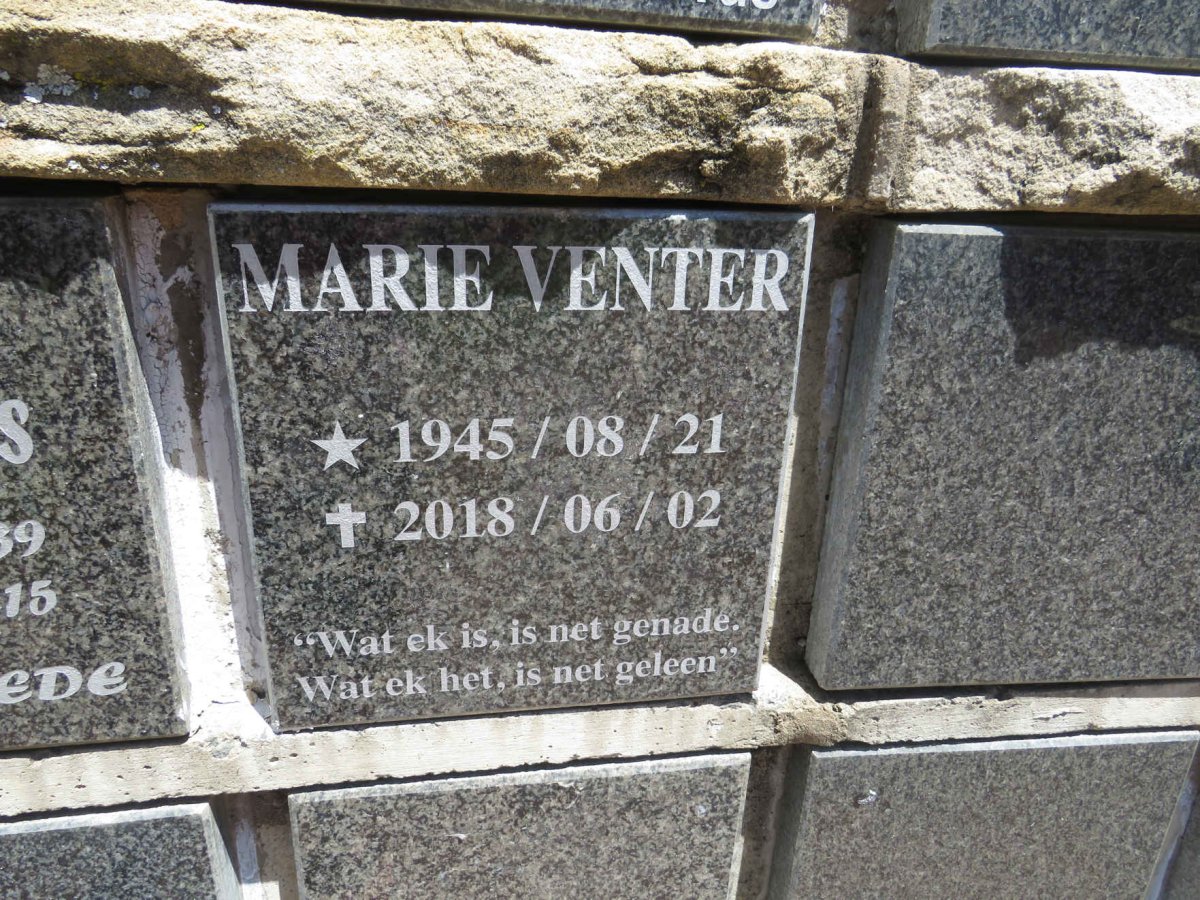 VENTER Marie 1945-2018