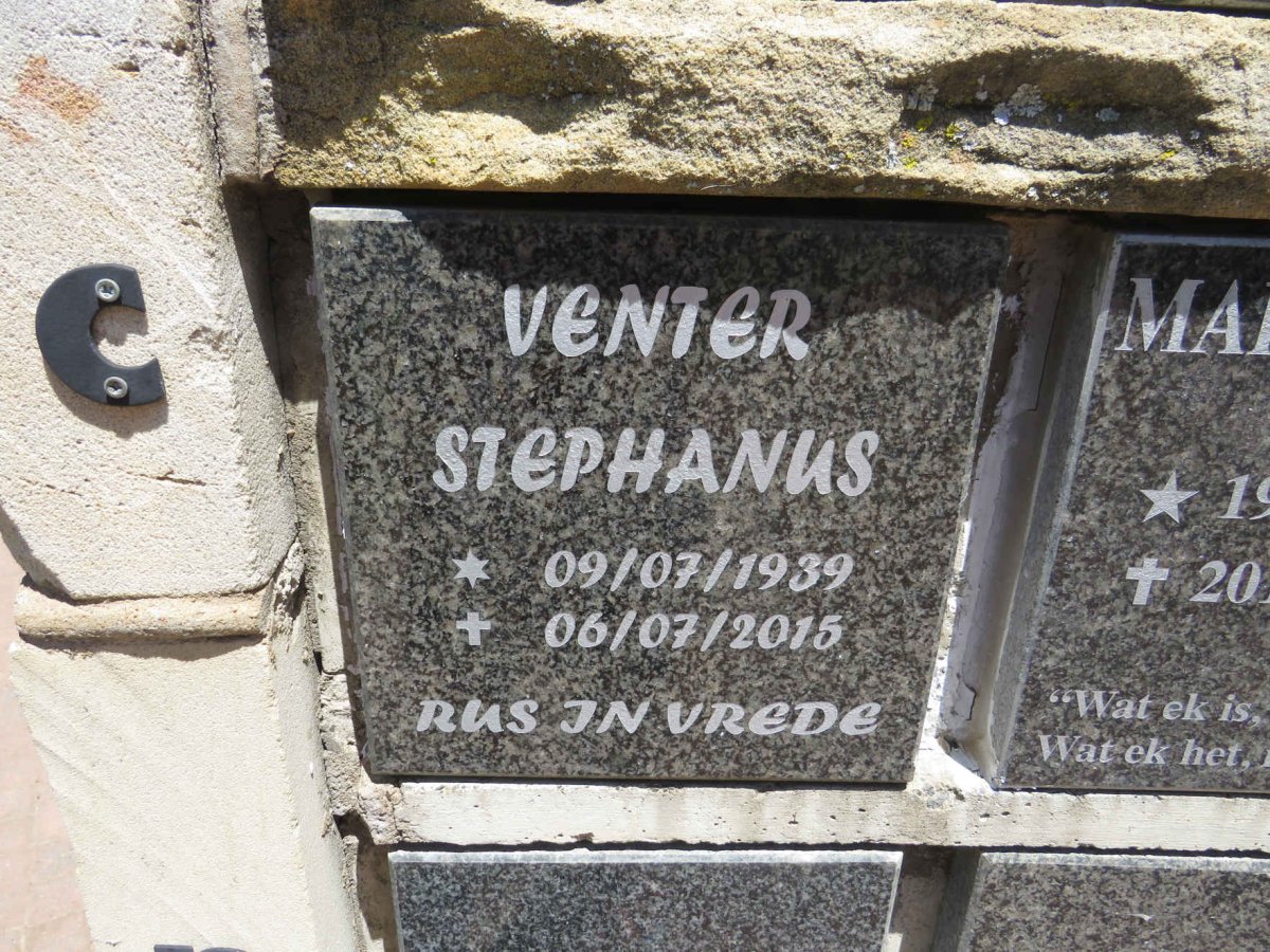 VENTER Stephanus 1939-2015