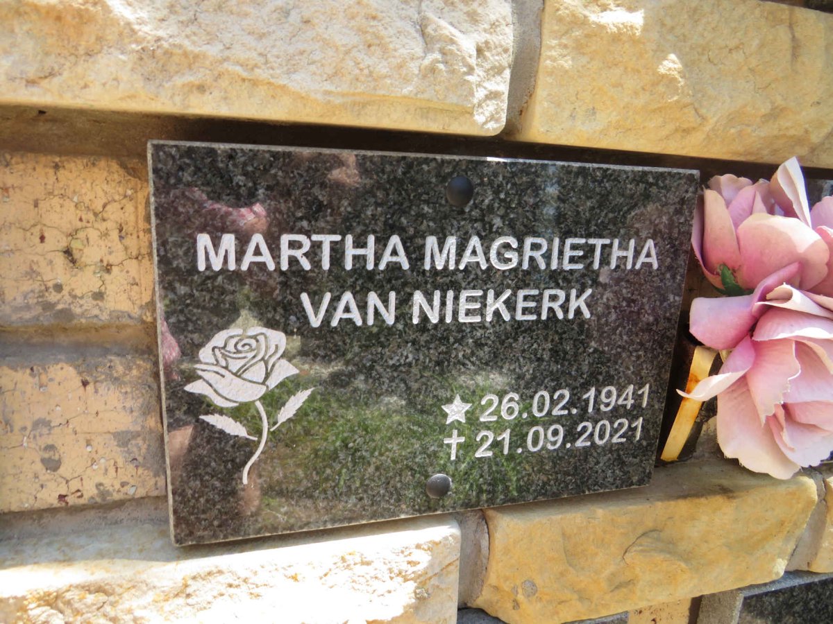 NIEKERK Martha Magrietha, van 1941-2021