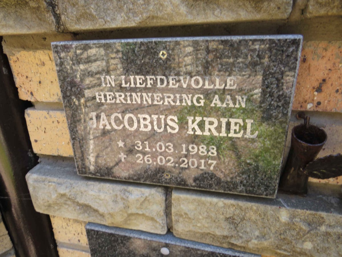 KRIEL Jacobus 1988-2017