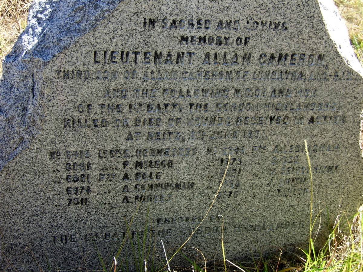 Memorial stone: Anglo Boer War - British soldiers