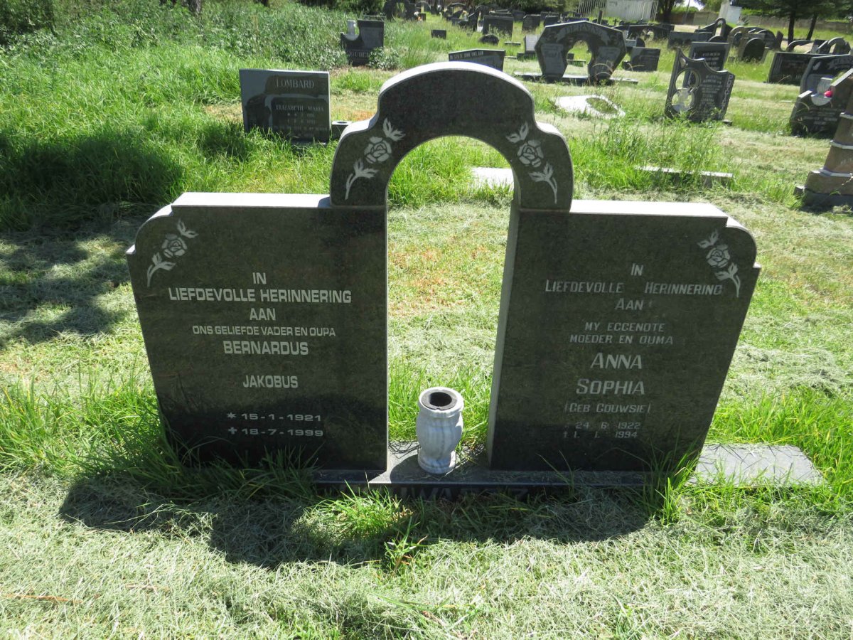 ? Bernardus Jacobus 1921-1999 & Anna Sophia GOUWSIE 1922-1994