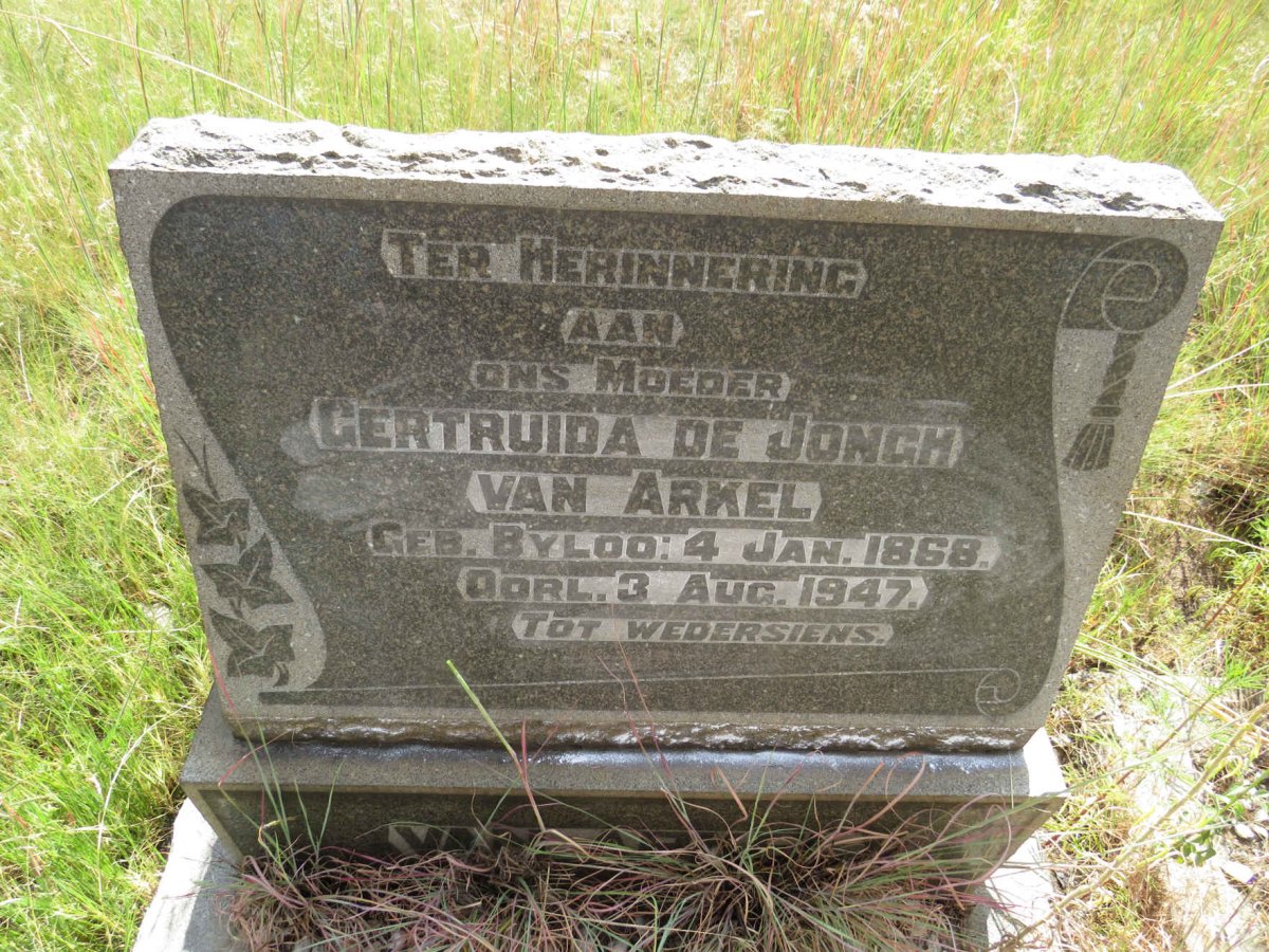 ARKEL Gertruida, DE JONGH VAN  nee BYLOO 1868-1947