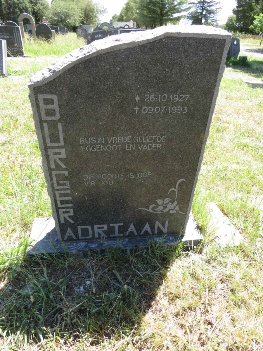 BURGER Adriaan 1927-1993