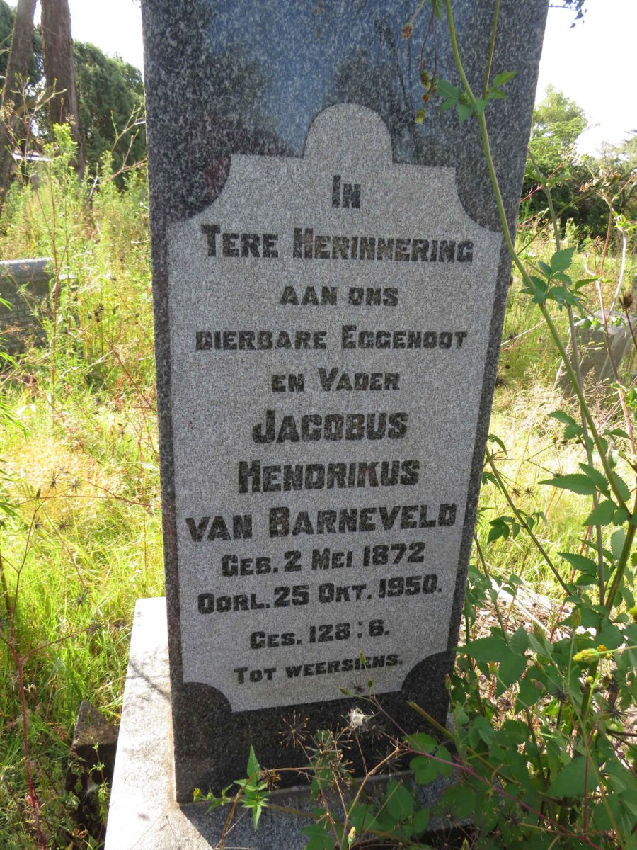 BARNEVELD Jacobus Hendrikus, van 1872-1950