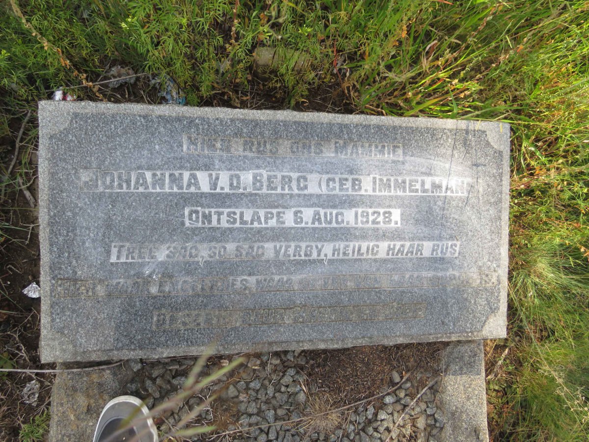 BERG Johanna, v.d. nee IMMELMANN -1928