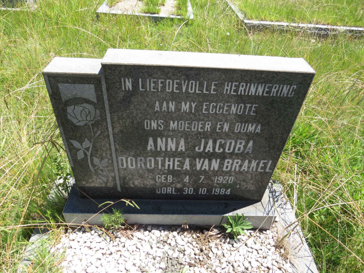 BRAKEL Anna Jacoba Dorothea, van 1920-1984 