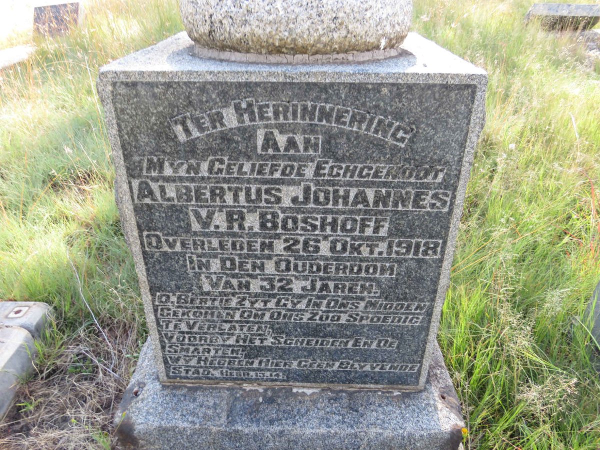 BOSHOFF Albertus Johannes V.R. -1918 