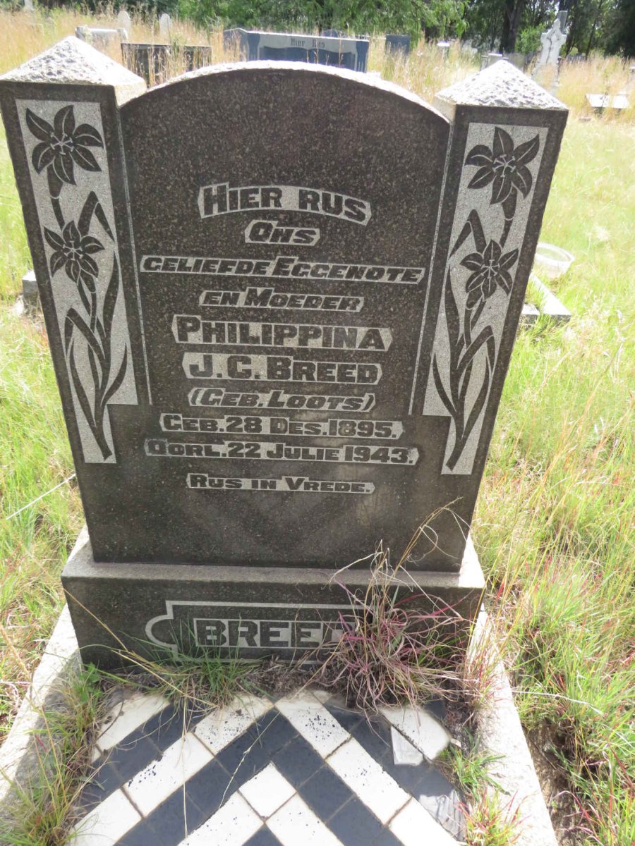BREED Philippina J.C. nee LOOTS 1895-1943