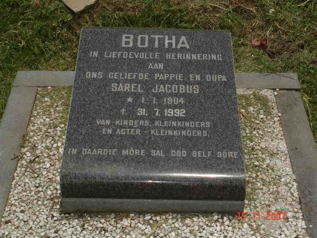 BOTHA Sarel Jacobus 1904-1992
