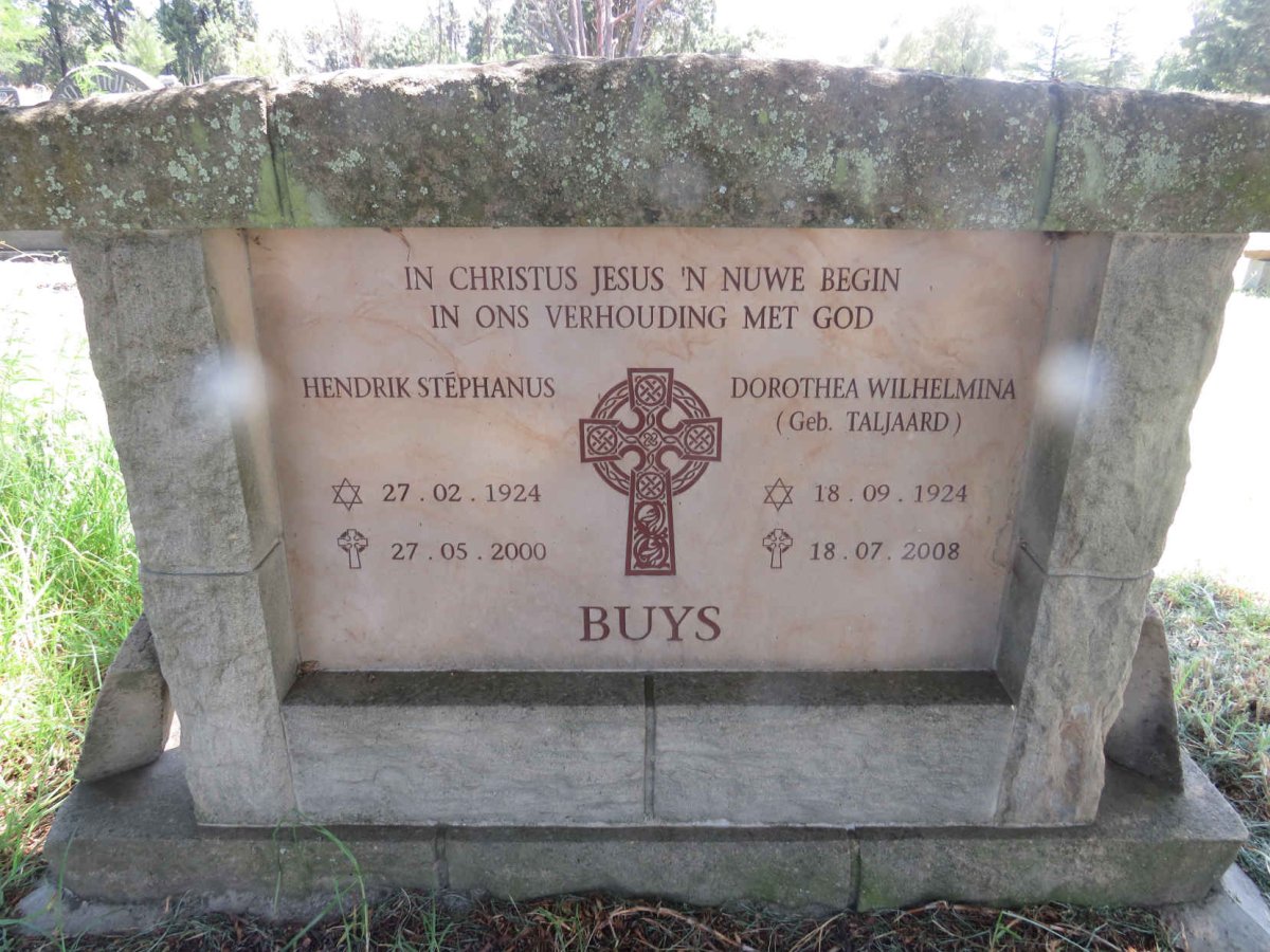 BUYS Hendrik Stephanus 1924-2000 & Dorothea Wilhelmina TALJAARD 1924-2008