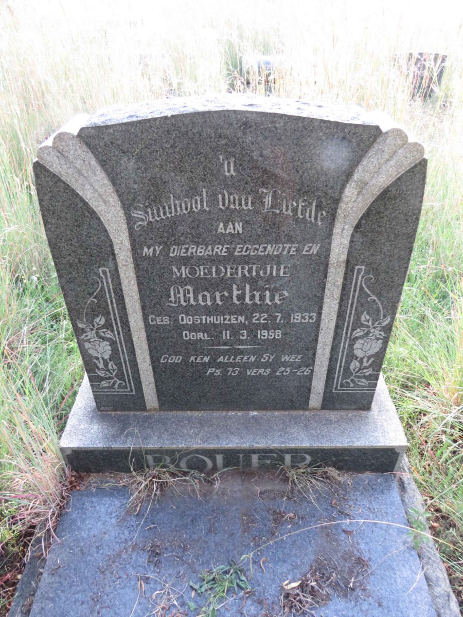 BOUER Marthie nee OOSTHUIZEN 1933-1958