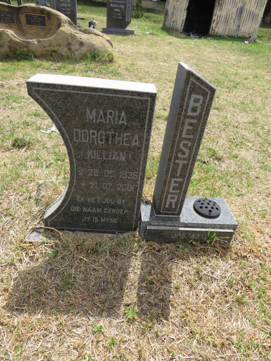 BESTER Maria Dorothea nee KILLIAN 1935-2001