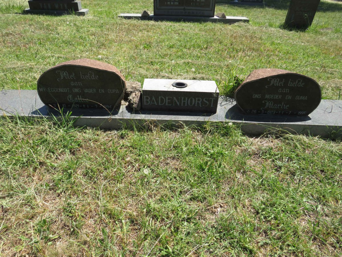 BADENHORST Callie 1921-1994 & Martie 1923-1995 