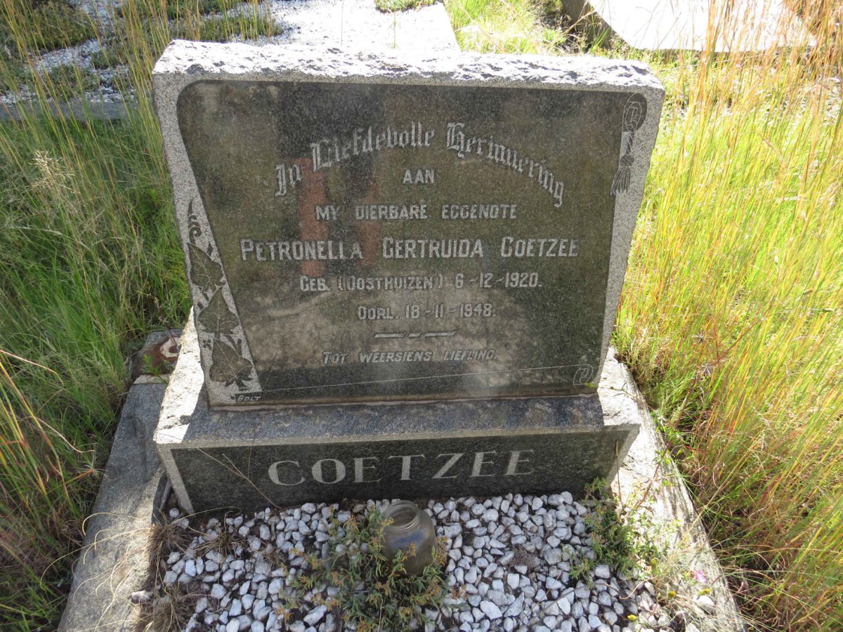 COETZEE Petronella Gertruida nee OOSTHUIZEN 1920-1948