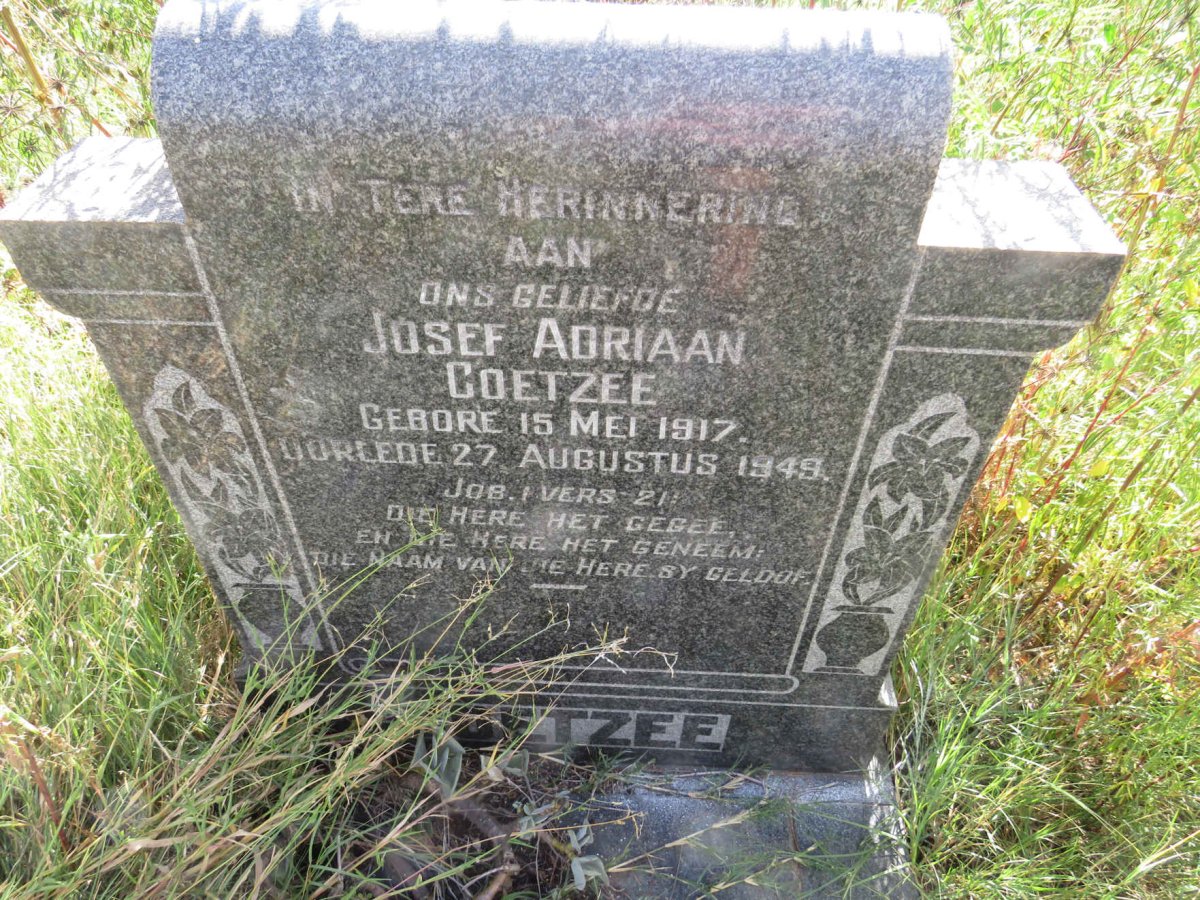 COETZEE Josef Adriaan 1917-1949