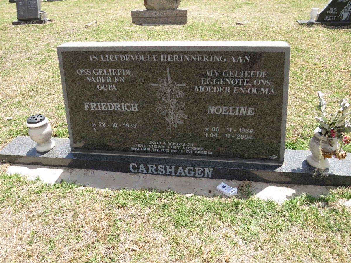 CARSHAGEN Friedrich 1933- & Noeline 1934-2004