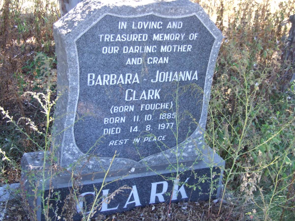 CLARK Barbara Johanna nee FOUCHE 1885-1977