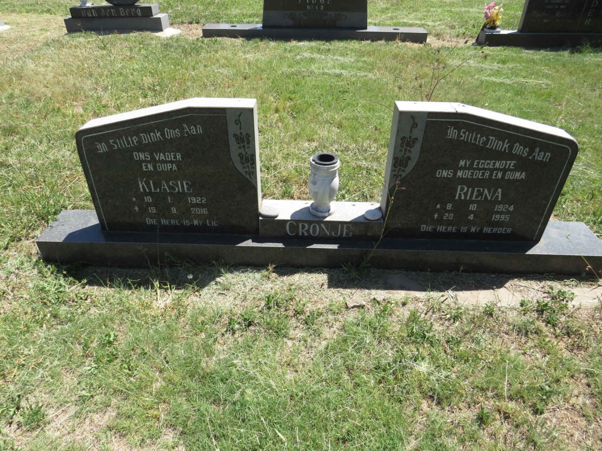 CRONJE Klasie 1922-2016 & Riena 1924-1995