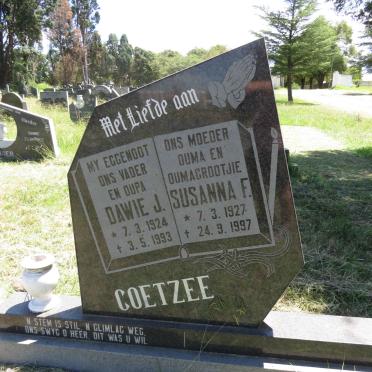 COETZEE Dawie J. 1924-1993 & Susanna F. 1927-1997