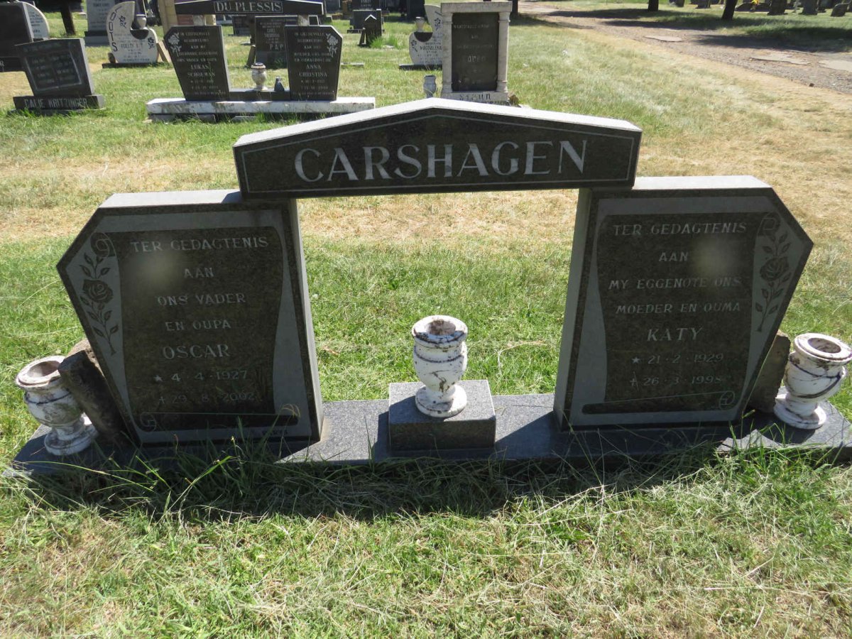 CARSHAGEN Oscar 1927-2002 & Katy 1929-1998