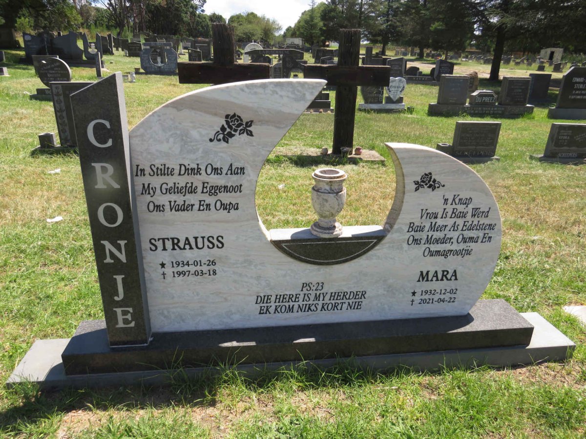 CRONJE Strauss 1934-1997 & Mara 1932-2021