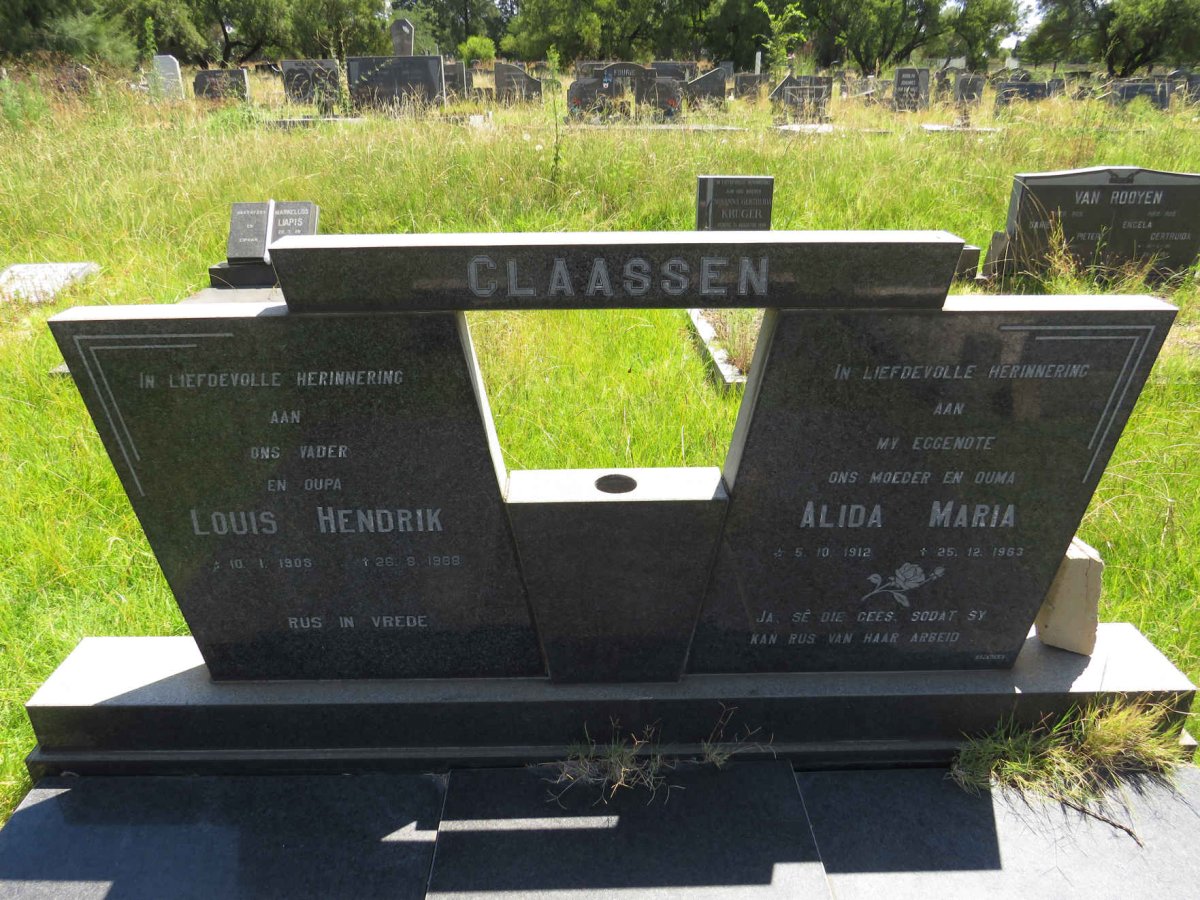 CLAASSEN Louis Hendrik 1908-1968 & Alida Maria 1912-1963