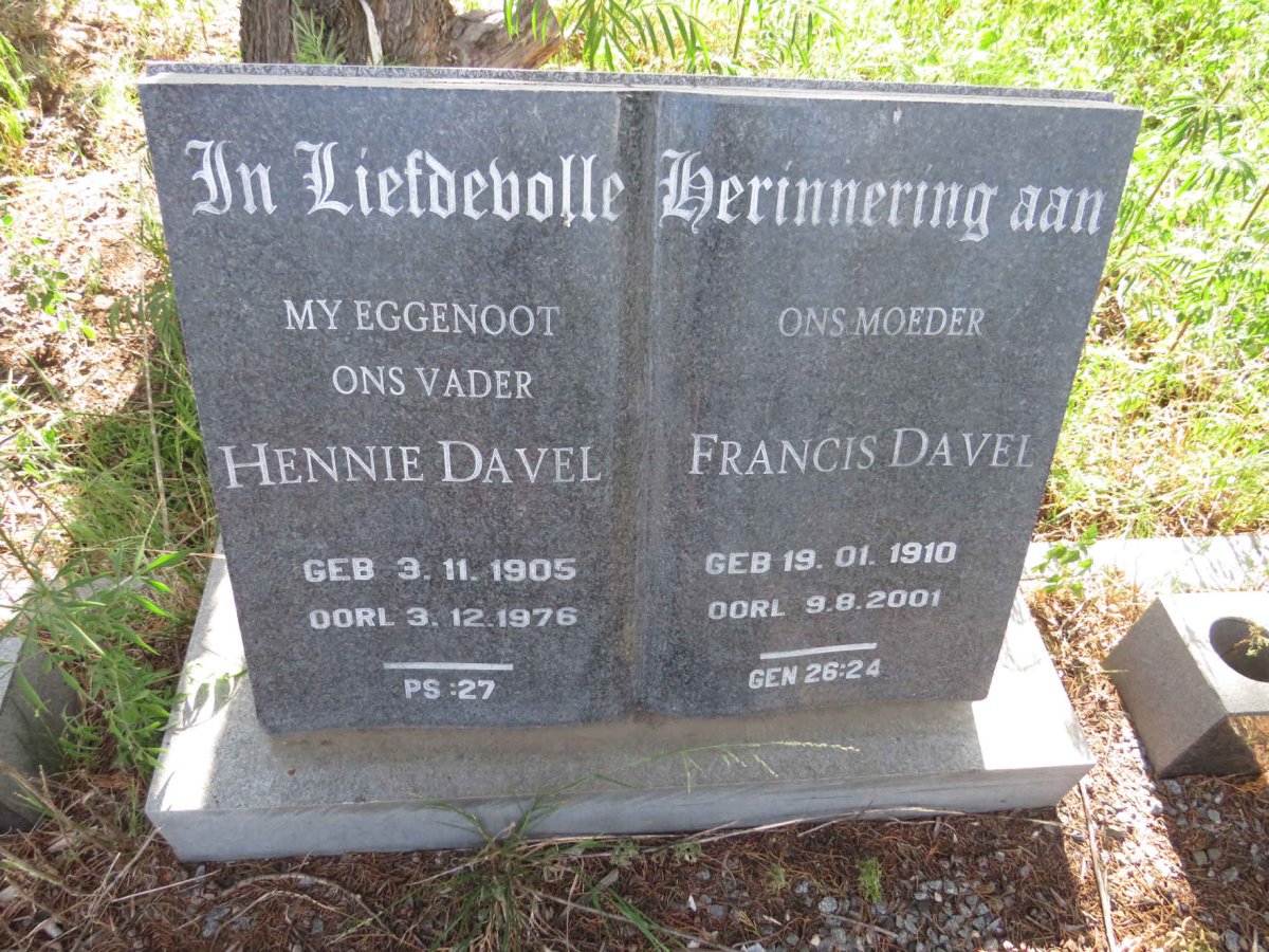 DAVEL Hennie 1905-1976 & Francis 1910-2001