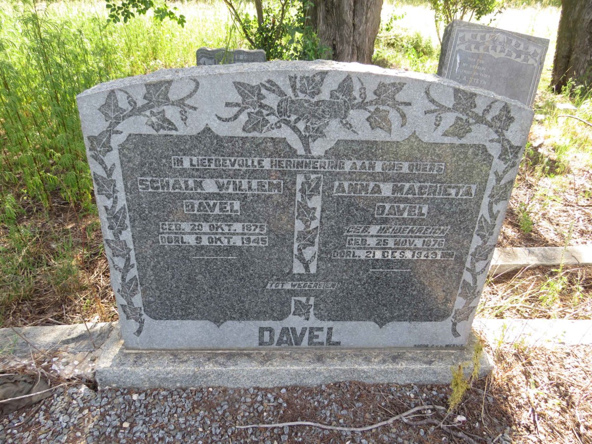 DAVEL Schalk Willem 1875-1945 & Anna Magrieta HEIDENREICH 1876-1949