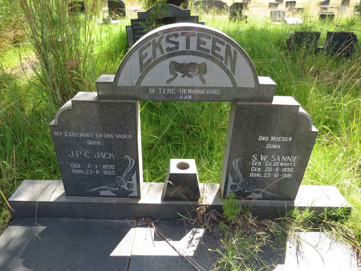 EKSTEEN J.P.C 1890-1965 & S.W. GILDENHUYS 1896-1981