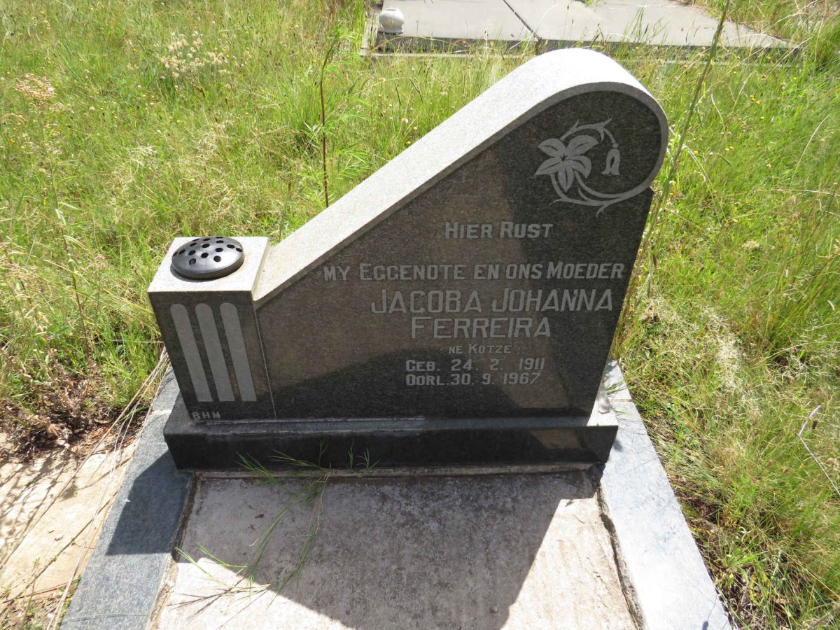 FERREIRA Jacoba Johanna nee KOTZE 1911-1967