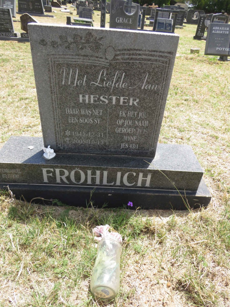 FROHLICH Hester 1945-2005