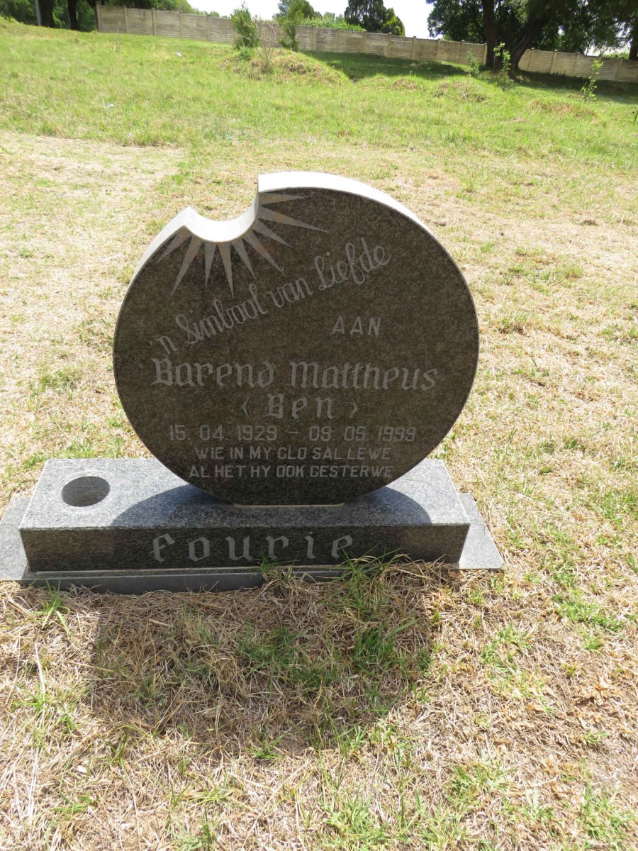 FOURIE Barend Mattheus 1929-1999