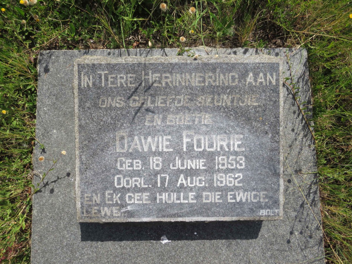 FOURIE Dawie 1953-1962