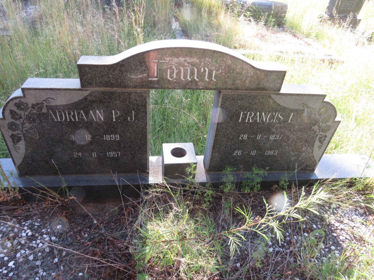 FOURIE Adriaan P.J. 1899-1957 & Francis E. 1897-1983