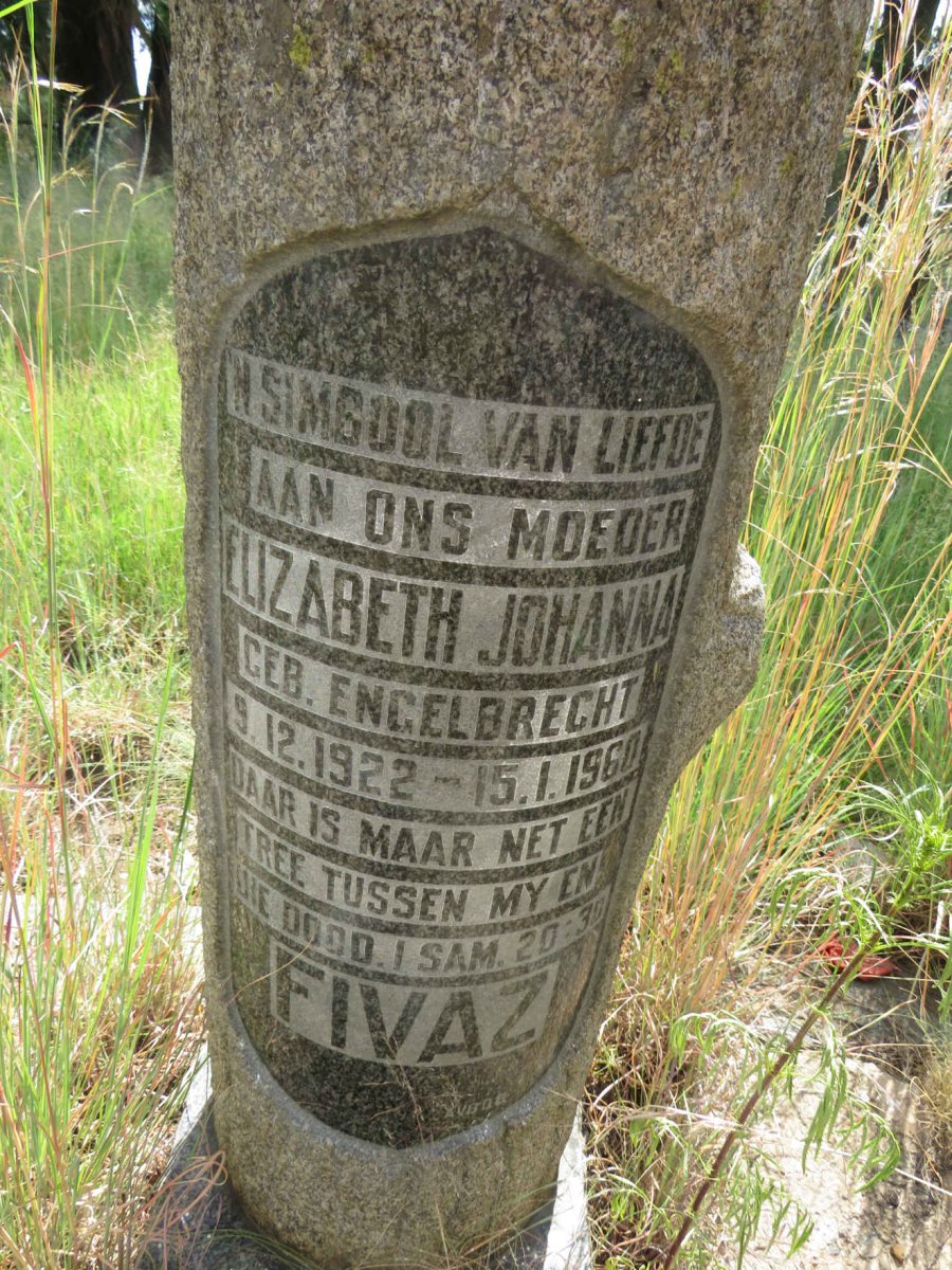 FIVAZ Elizabeth Johanna nee ENGELBRECHT 1922-1960