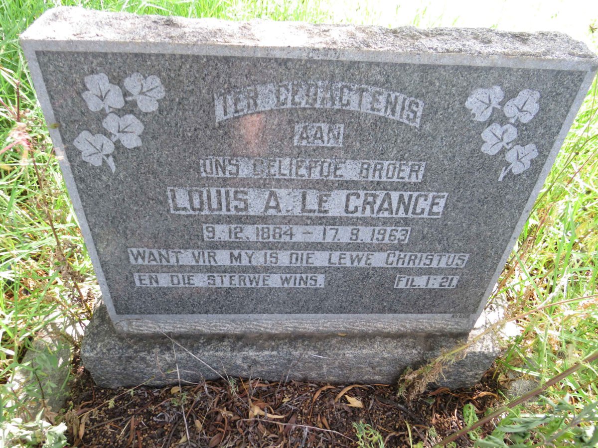 GRANGE Louis A., le 1884-1963