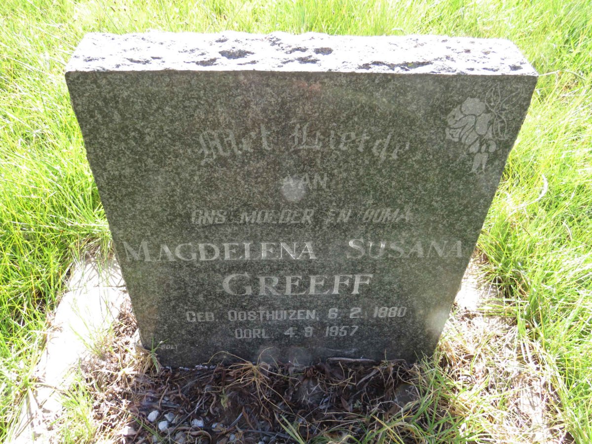 GREEFF Magdelena Susana nee OOSTHUIZEN 1880-1957