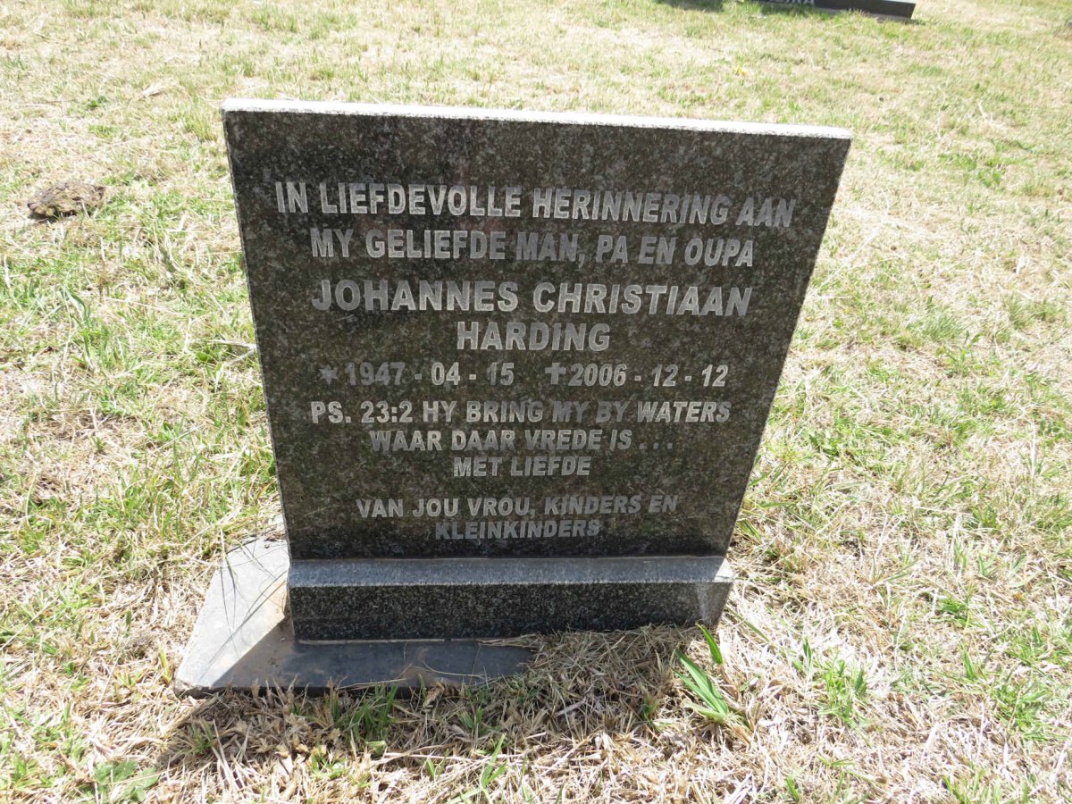HARDING Johannes Christiaan 1947-2006