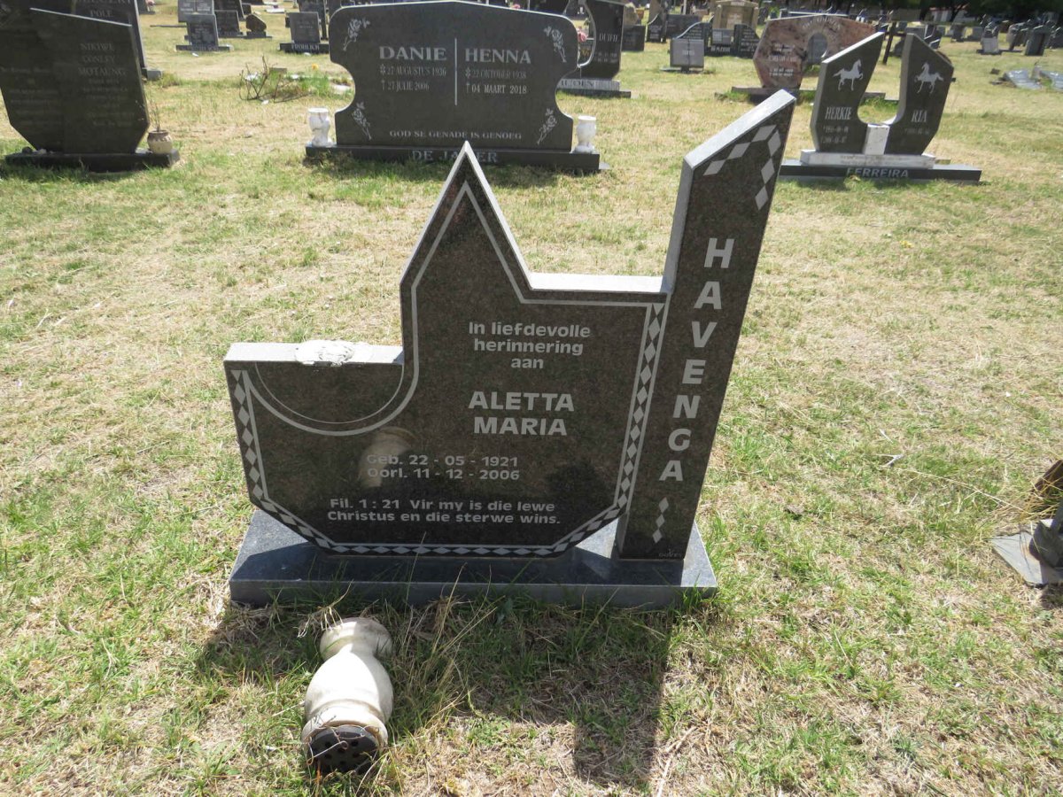 HAVENGA Aletta Maria 1921-2006