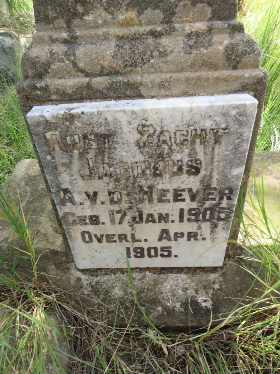 HEEVER Jacobus A., v.d. 1905-1905