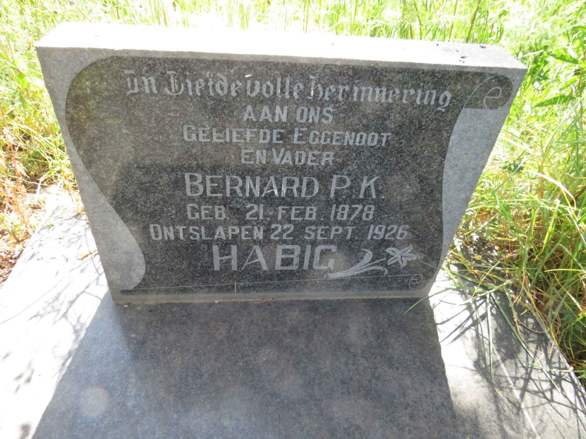 HABIG Bernard P.K. 1878-1926