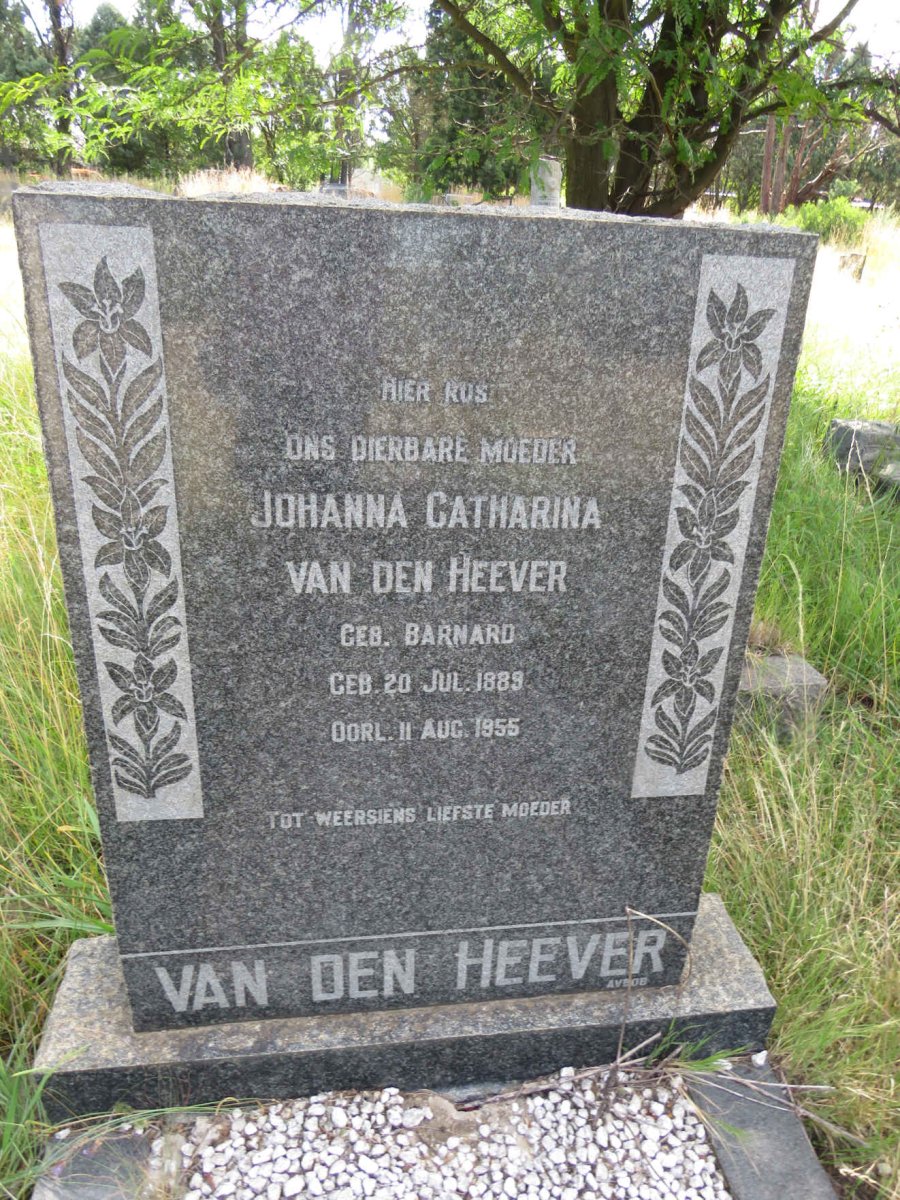 HEEVER Johanna Catharina, van den nee BARNARD 1889-1955 