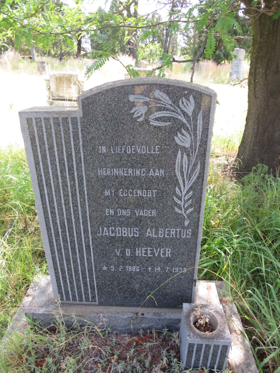 HEEVER Jacobus Albertus, v.d. 1886-1939