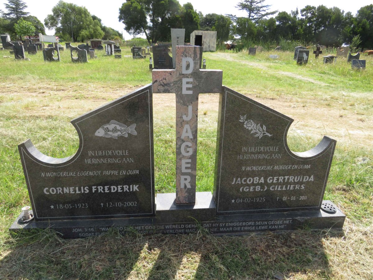 JAGER Cornelis Frederik, de 1923-2002 & Jacoba Gertruida CILLIERS 1925-2011