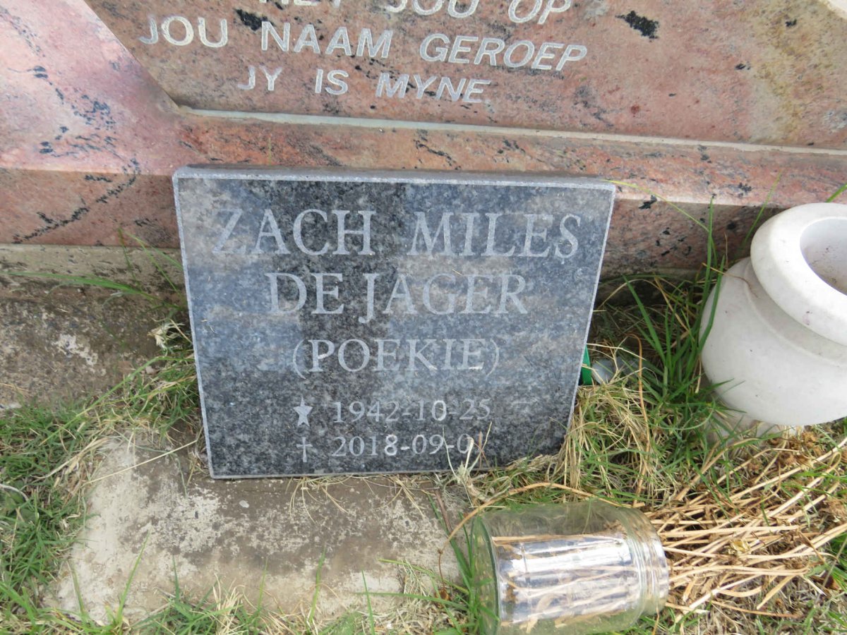 JAGER Johannes Jurgens, de 1955-2004 :: DE JAGER Zach Miles 1942-2018 _2