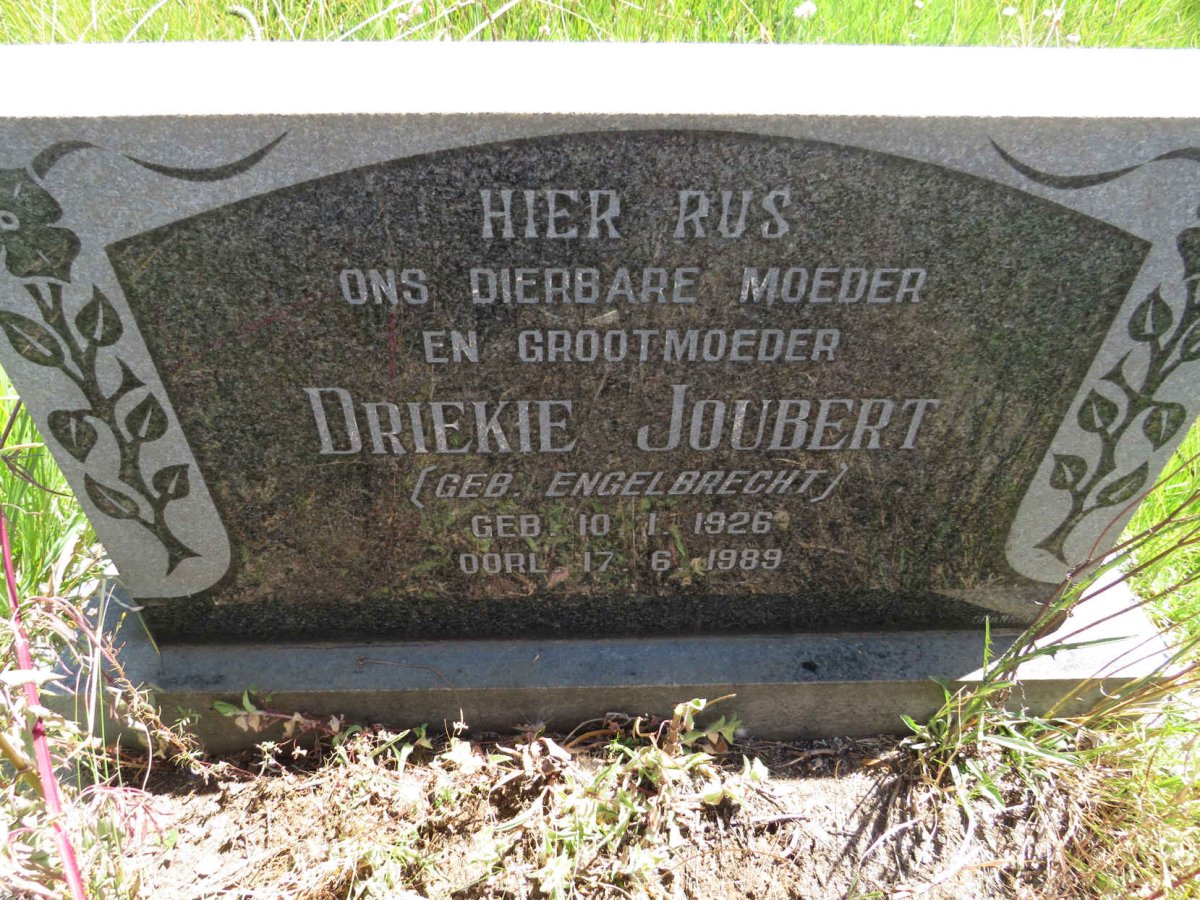 JOUBERT Driekie nee ENGELBRECHT 1926-1989