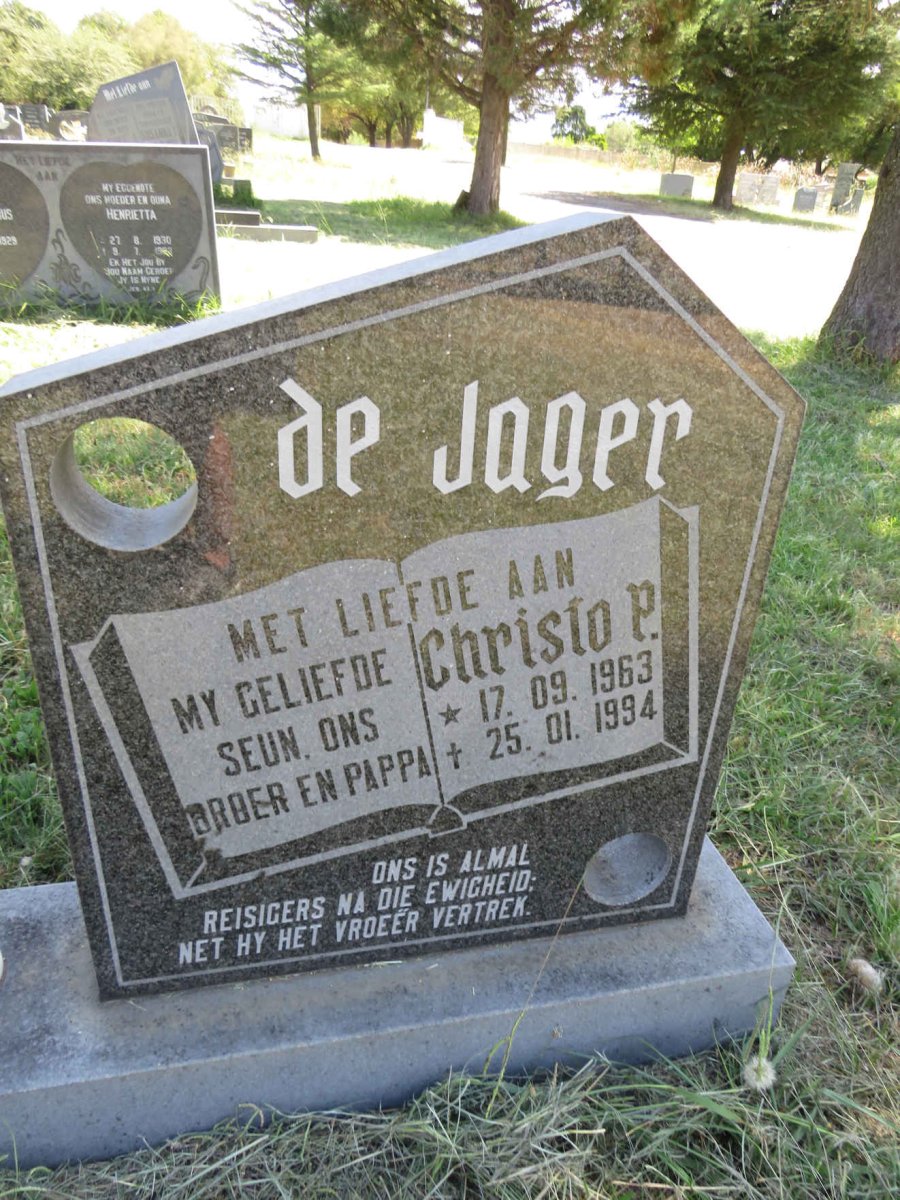 JAGER Christo P., de 1963-1994